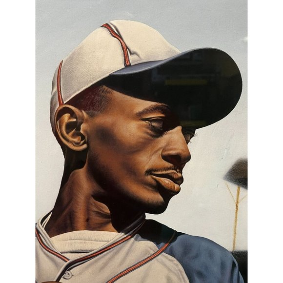 Satchel Paige Negro League HOF # 950 Art Print Framed Signed by Darryl Vlasak - Picture 6 of 11
